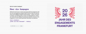 Bildschirmfoto des Textes über die Kampagne "Jahr des Engagements"