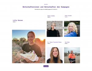 Bildschirmfoto des Abschnittes zu den Kampagnenbotschafter:innen der Kampagnenwebsite "Jahr des Engagements"