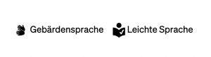 Navigation der Internetseite – Gebärdensprache und leichte Sprache