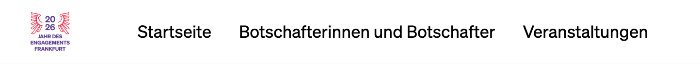 Menüleiste der Website Jahr des Engagements